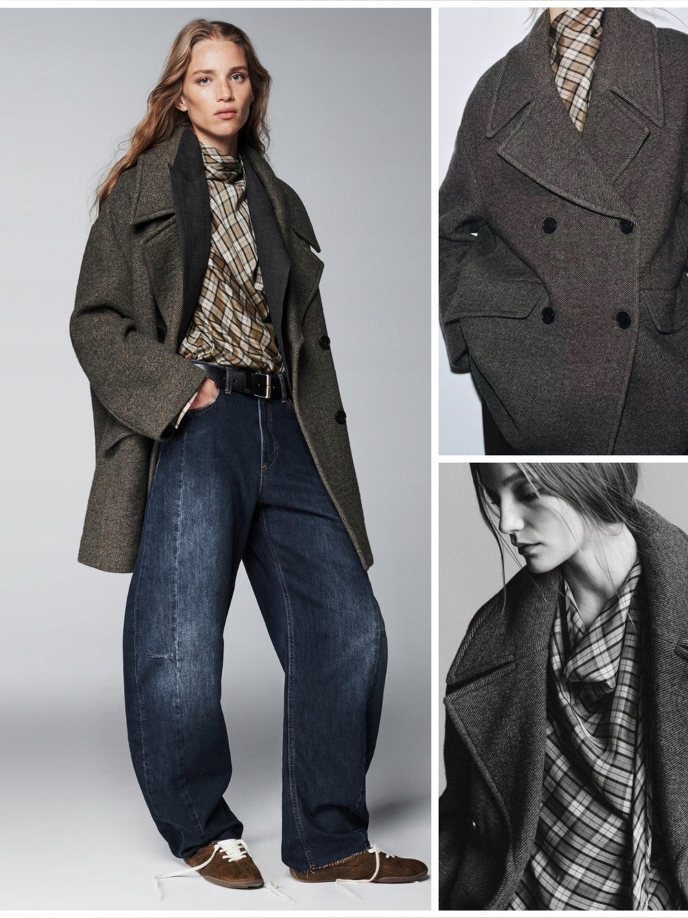 ZARA ~ WOOL DOUBLE-BREASTED, ZW COLLECTION Coat